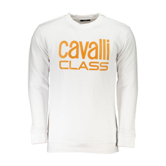 Weißer Baumwollpullover der Cavalli Class