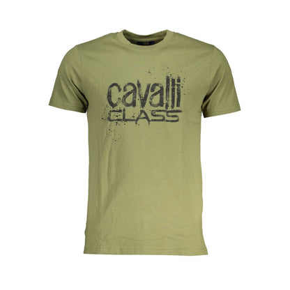Grünes Baumwoll-T-Shirt der Cavalli-Klasse