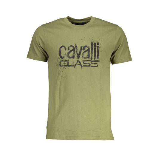 Grünes Baumwoll-T-Shirt der Cavalli-Klasse