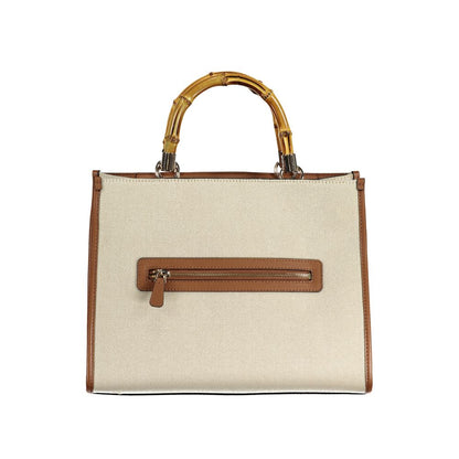 Guess Jeans – Beige Baumwollhandtasche