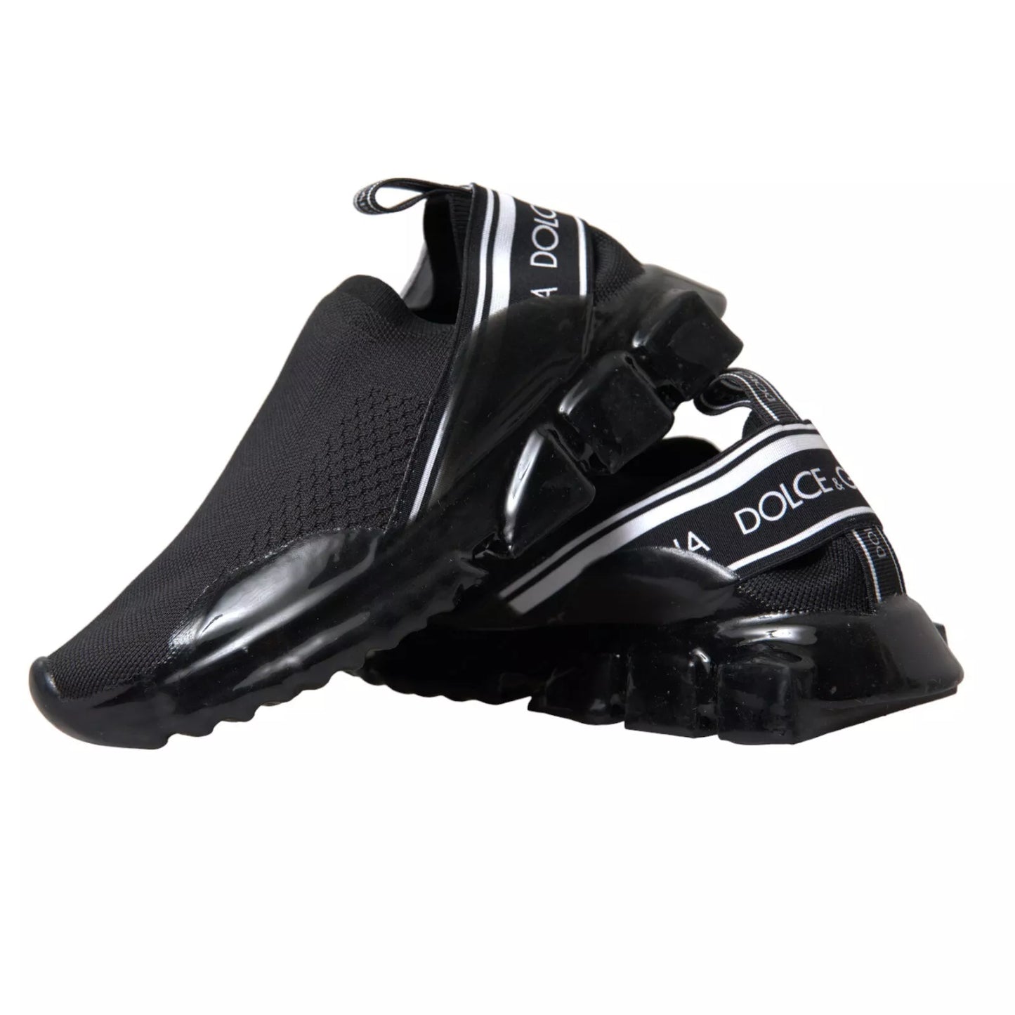 Dolce &amp; Gabbana Black Sorrento Slip On Low Top Sneakers