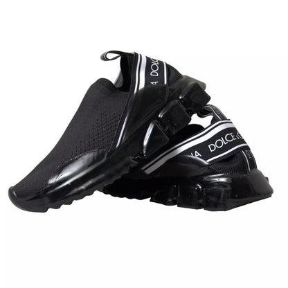 Dolce &amp; Gabbana Black Sorrento Slip On Low Top Sneakers