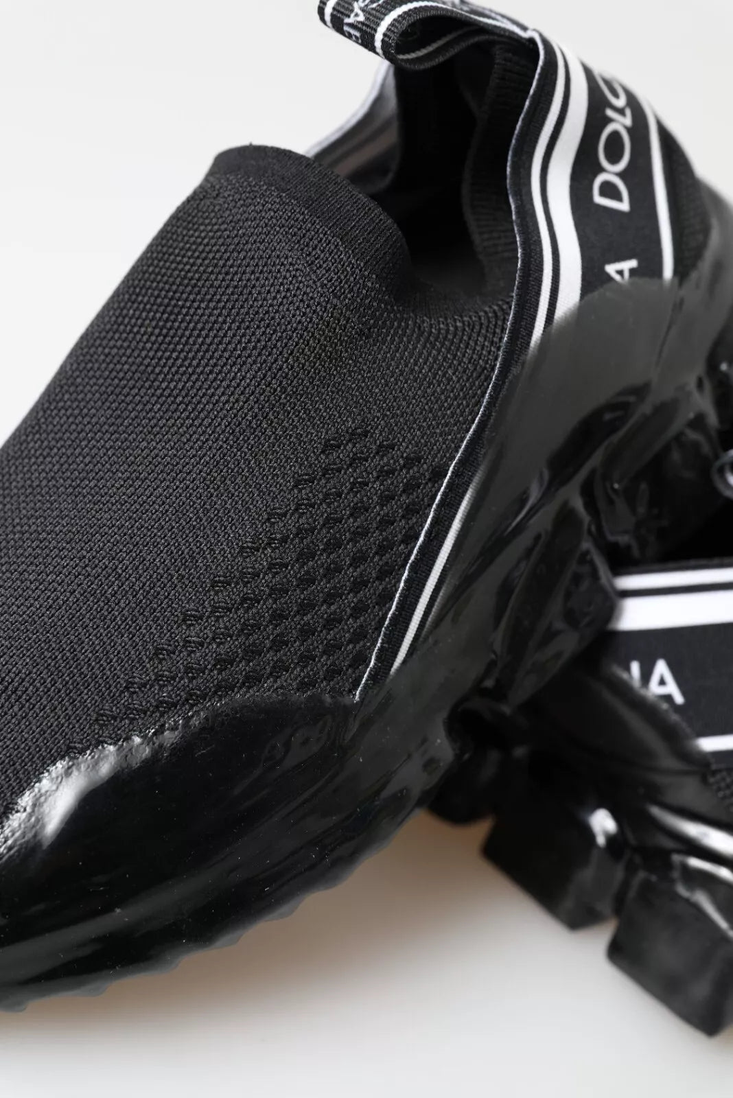 Dolce &amp; Gabbana Black Sorrento Slip On Low Top Sneakers