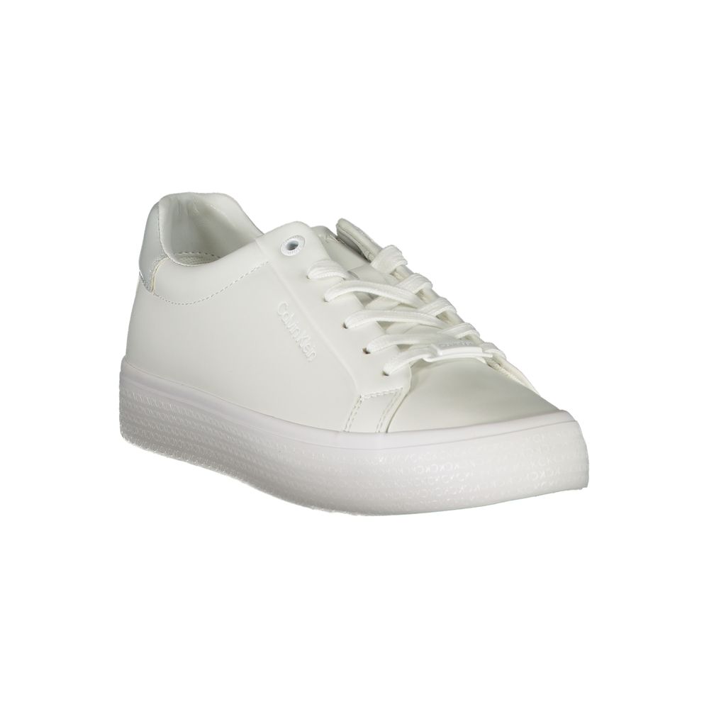 Calvin Klein – Elegante weiße Sneakers mit Kontrastdetails