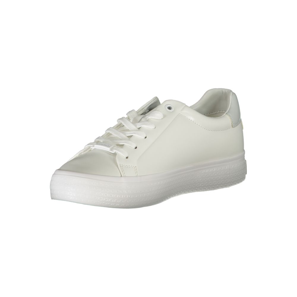 Calvin Klein – Elegante weiße Sneakers mit Kontrastdetails