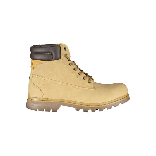 Carrera – Elegante, beige Schnürstiefel mit Kontrastdetails