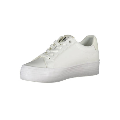 Calvin Klein – Elegante weiße Schnür-Sneaker mit Kontrastdetails