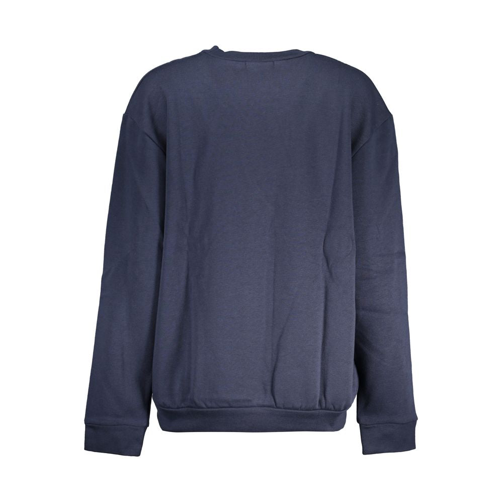 Cavalli Class – Elegantes blaues Fleece-Sweatshirt mit Rundhalsausschnitt