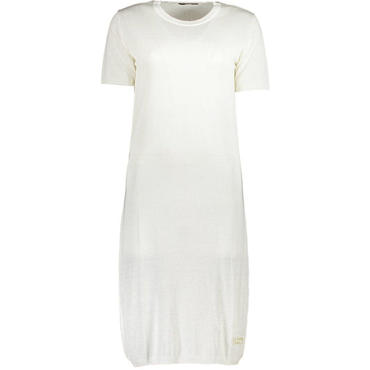 Cavalli Class Weißes Viskose-Damenkleid