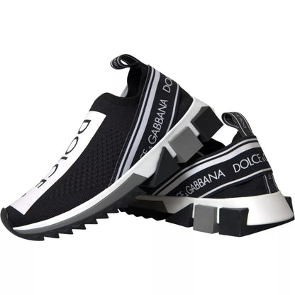 Dolce &amp; Gabbana Schwarz Weiß Slip On Sorrento Sneakers Schuhe