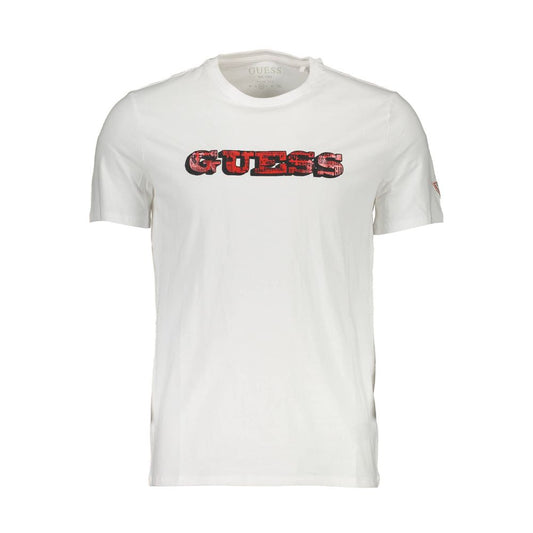 Guess Jeans Weißes Herren-T-Shirt aus Baumwolle