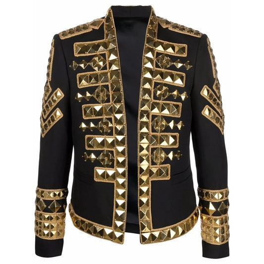 Balmain Schwarzer Acetat-Herrenblazer