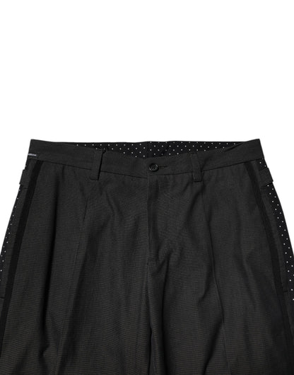 Dolce &amp; Gabbana – Graue, gemusterte Anzughose aus Baumwolle