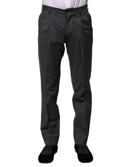 Dolce &amp; Gabbana – Grau gestreifte formelle Baumwollhose