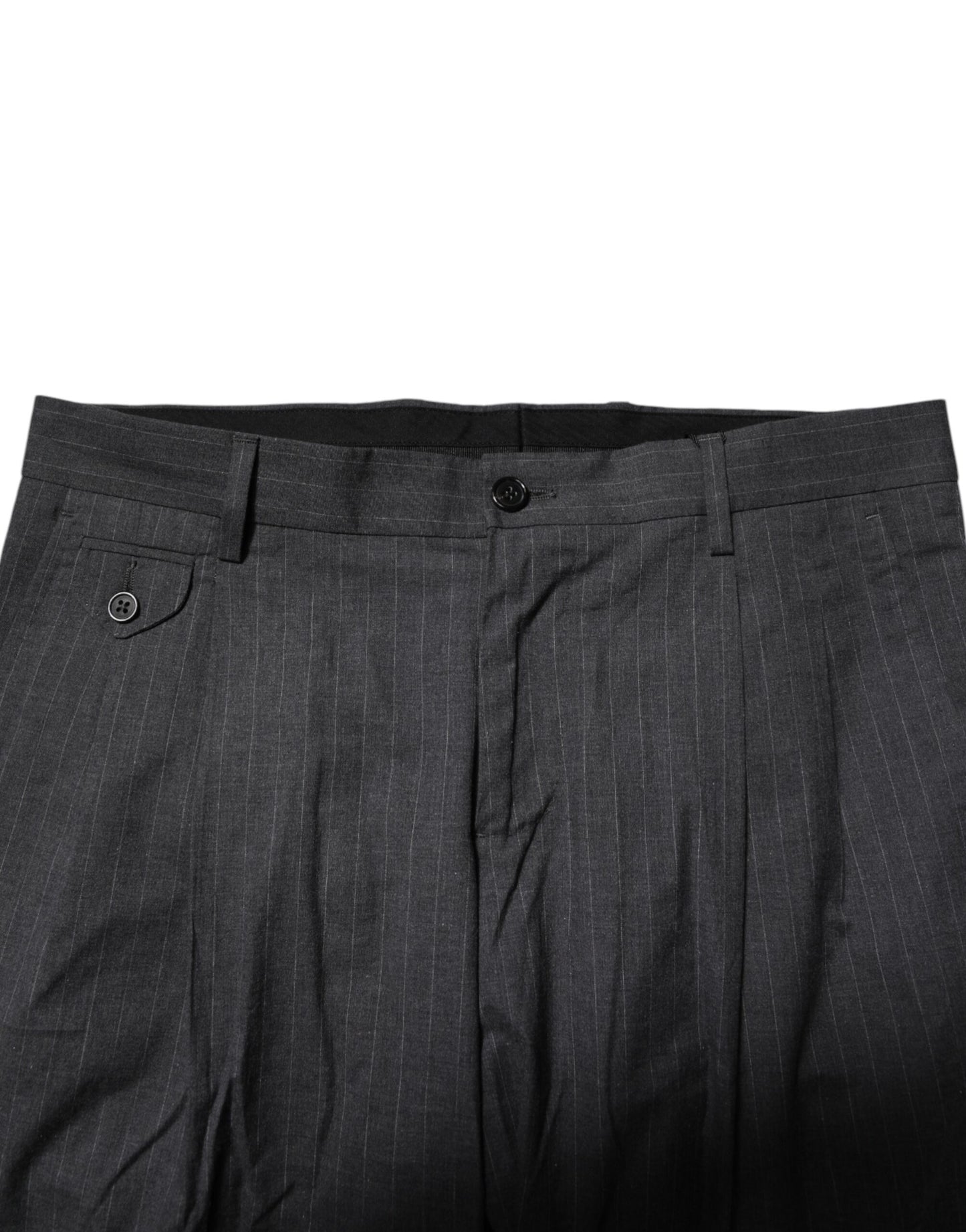 Dolce &amp; Gabbana Gray Striped Cotton Formal Pants