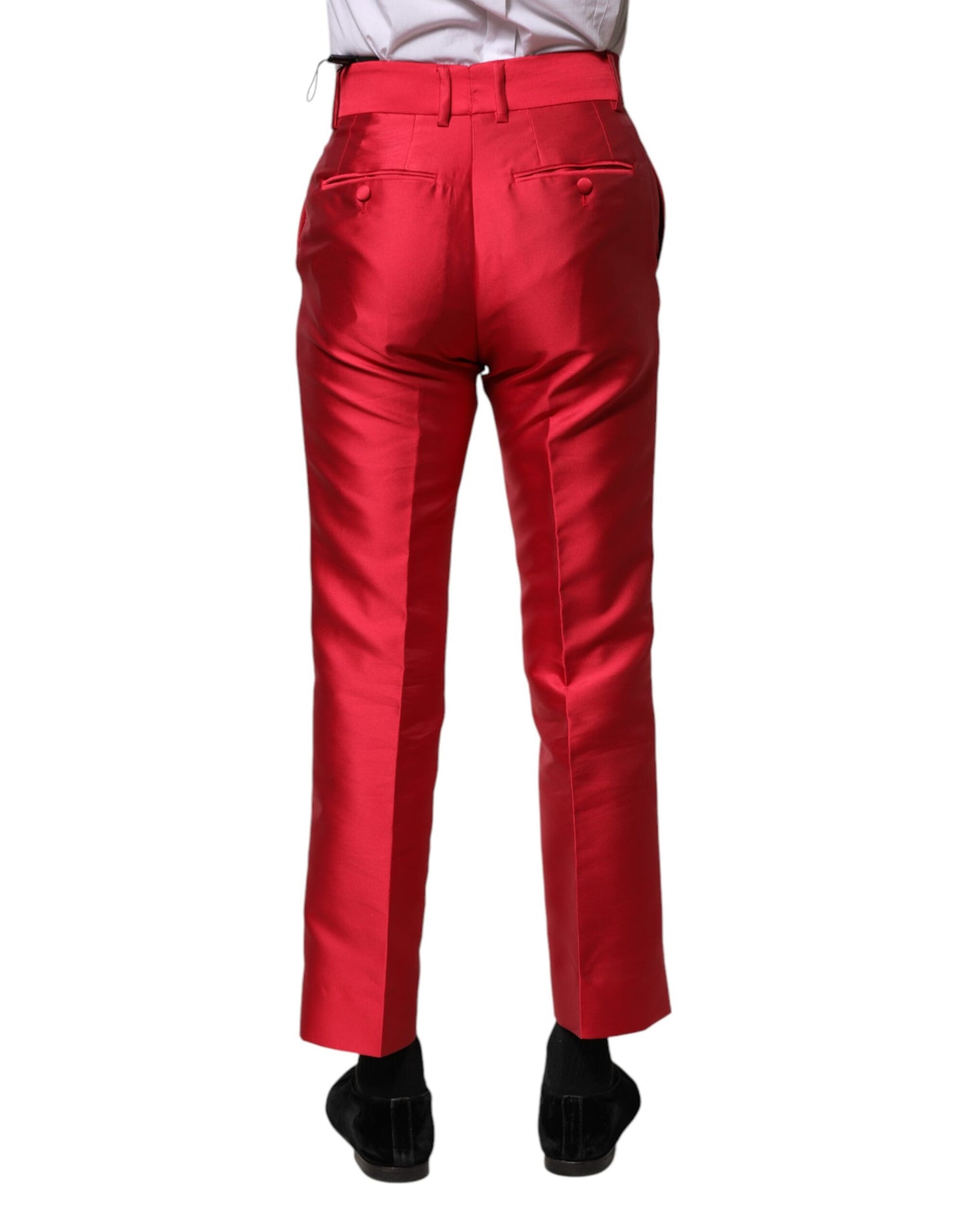 Dolce &amp; Gabbana Red Polyester Cropped Dress Pants