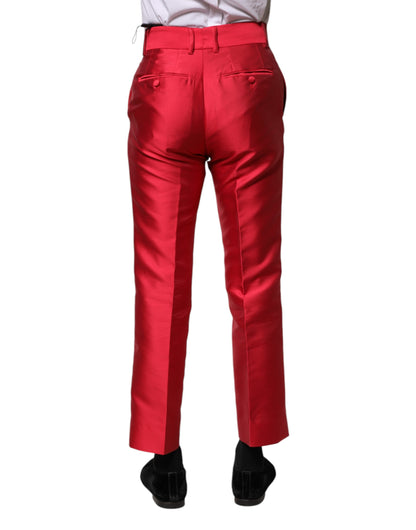 Dolce &amp; Gabbana Red Polyester Cropped Dress Pants