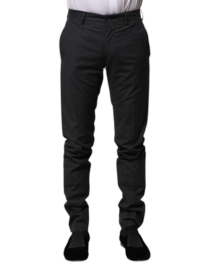 Dolce &amp; Gabbana – Grau gestreifte formelle Baumwollhose