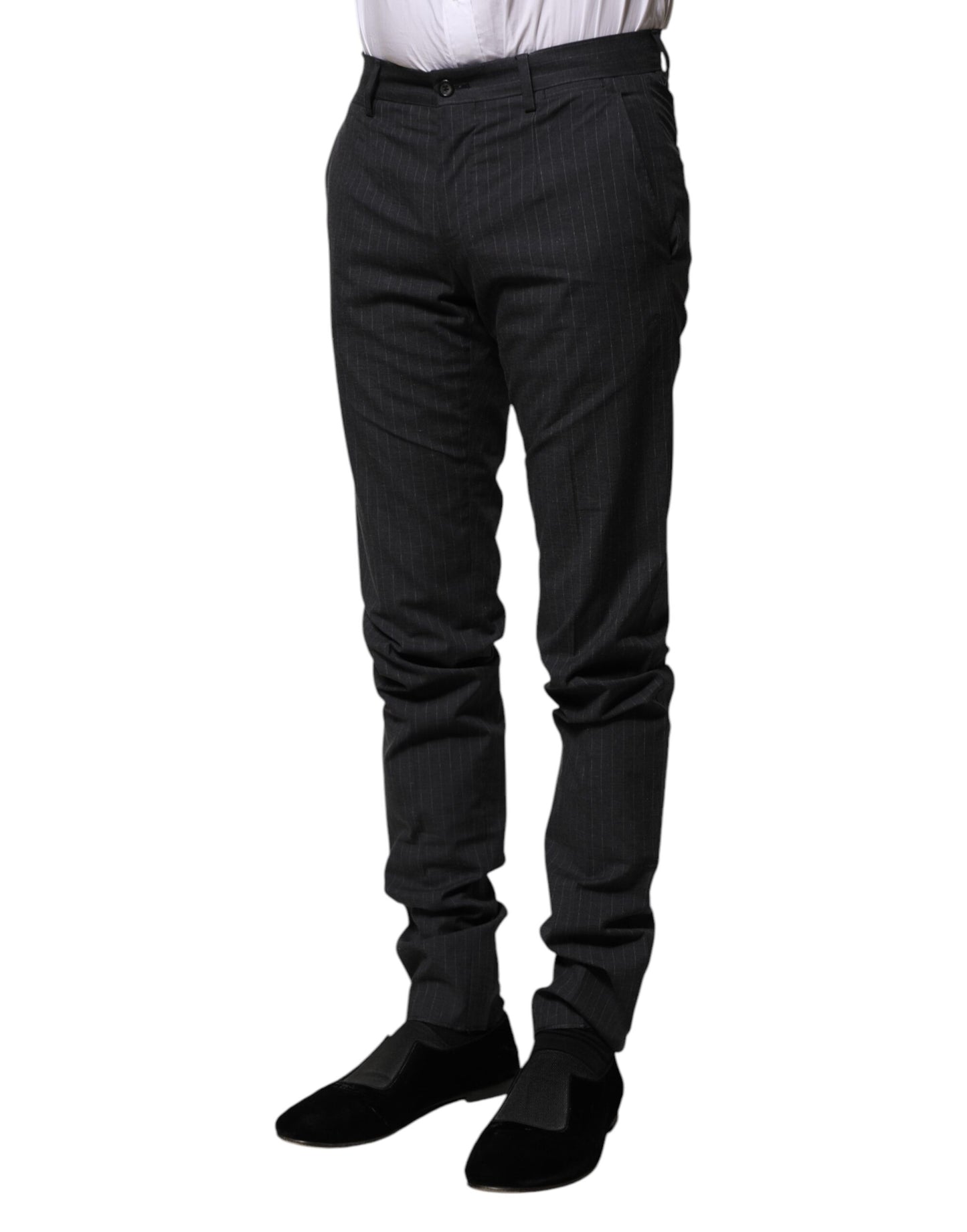 Dolce &amp; Gabbana – Grau gestreifte formelle Baumwollhose