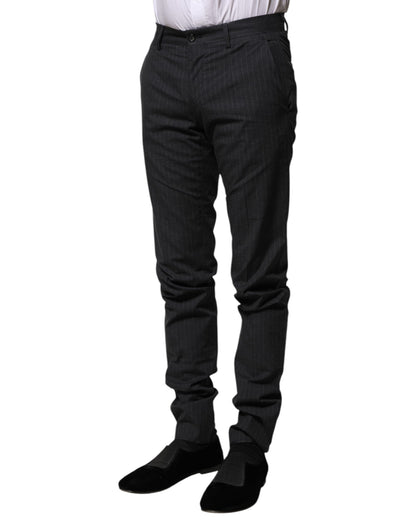 Dolce &amp; Gabbana – Grau gestreifte formelle Baumwollhose