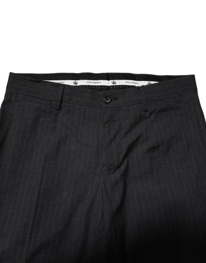 Dolce &amp; Gabbana – Grau gestreifte formelle Baumwollhose