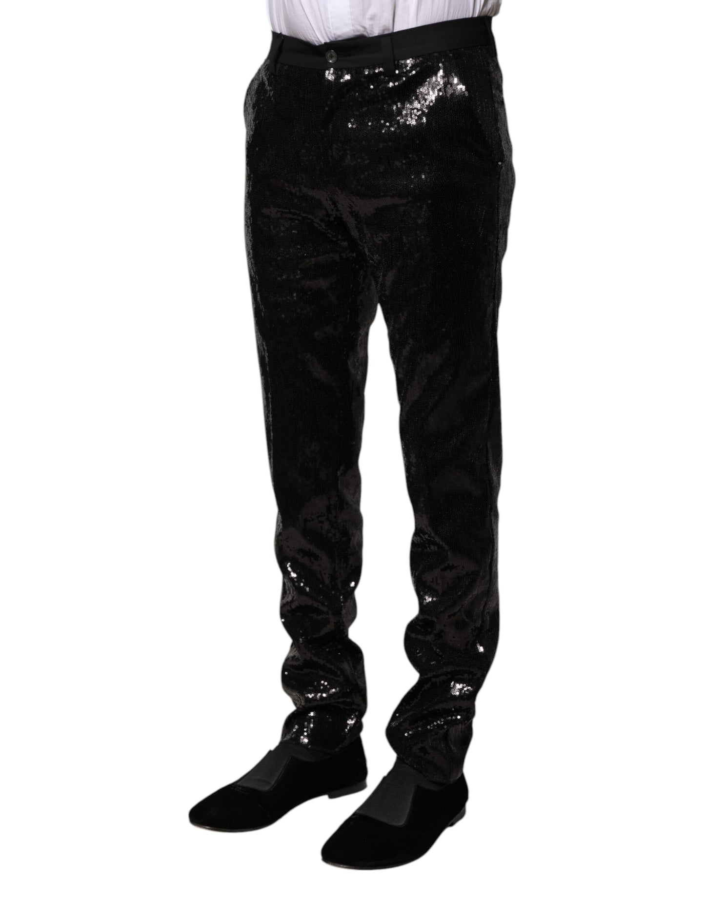 Dolce &amp; Gabbana Black Sequined Embellishment Pants