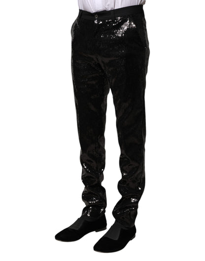 Dolce &amp; Gabbana Black Sequined Embellishment Pants