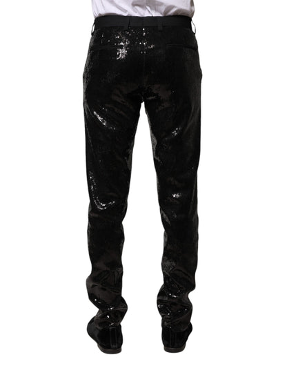 Dolce &amp; Gabbana Black Sequined Embellishment Pants
