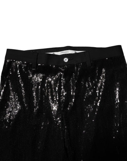 Dolce &amp; Gabbana Black Sequined Embellishment Pants