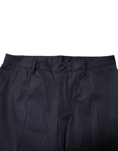 Dolce &amp; Gabbana Dunkelblaue formelle Baumwollhose