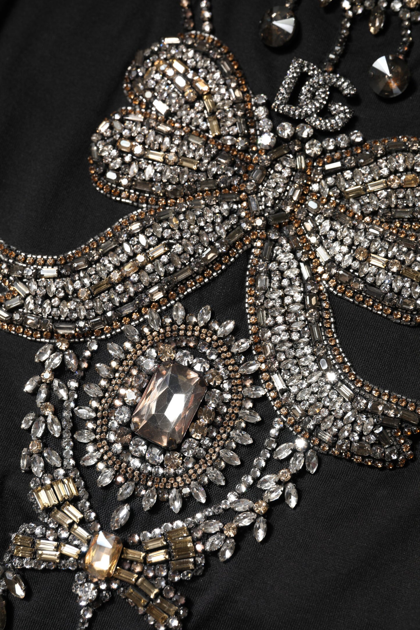 Dolce &amp; Gabbana – Schwarzes Tanktop aus Baumwolle mit Strassverzierung