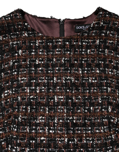 Dolce &amp; Gabbana – Mehrfarbiges, ärmelloses Mini-Tweed-A-Linien-Kleid