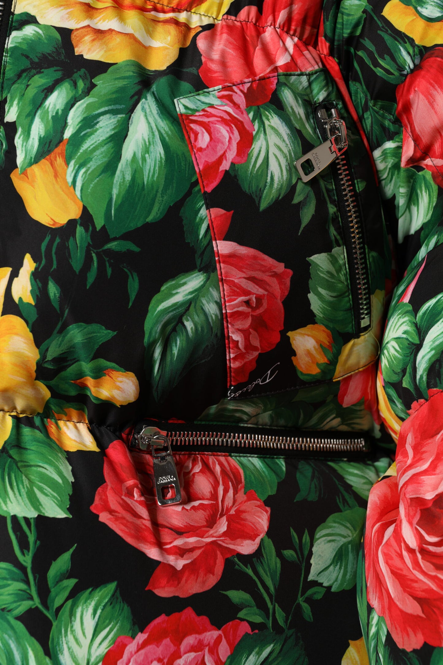 Dolce &amp; Gabbana – Pufferjacke mit Kapuze und mehrfarbigem Blumenmuster