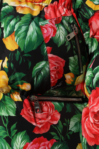 Dolce &amp; Gabbana – Pufferjacke mit Kapuze und mehrfarbigem Blumenmuster