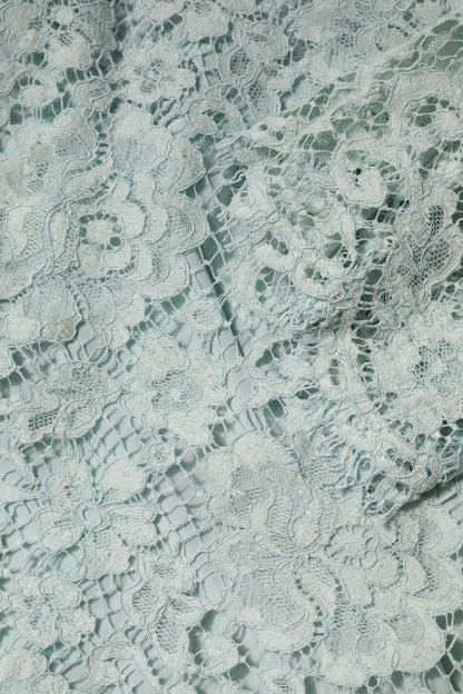 Dolce &amp; Gabbana – Mintgrünes Baumwollblusenoberteil mit Blumenspitze