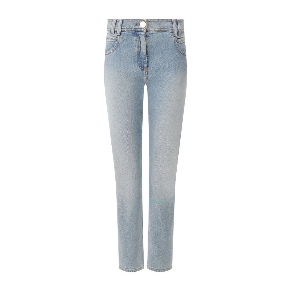 Balmain Blue Cotton Jeans &amp; Pant