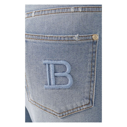 Balmain Blue Cotton Jeans &amp; Pant