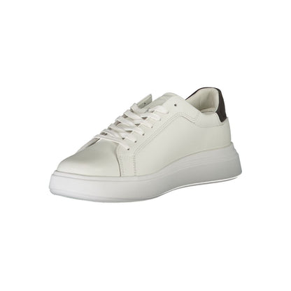 Calvin Klein – Elegante, kontrastierende Schnür-Sneaker in Weiß