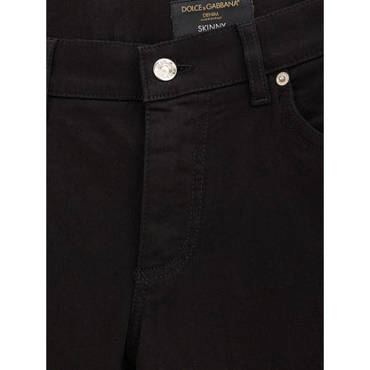 Dolce & Gabbana Black Cotton Jeans Denim