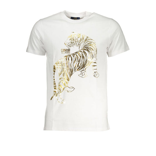 Weißes Baumwoll-T-Shirt der Cavalli Class