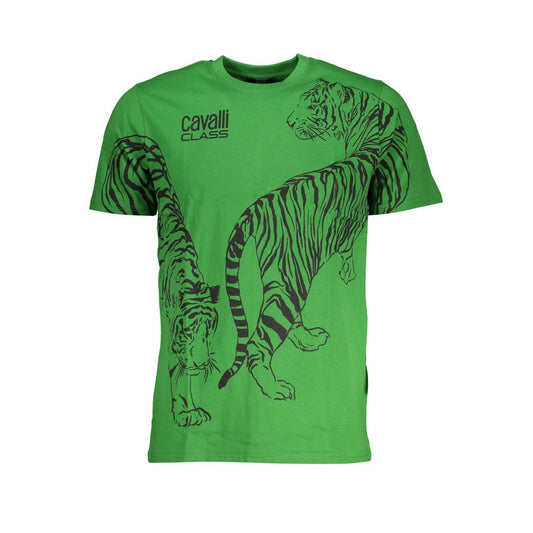 Grünes Baumwoll-T-Shirt der Cavalli Class