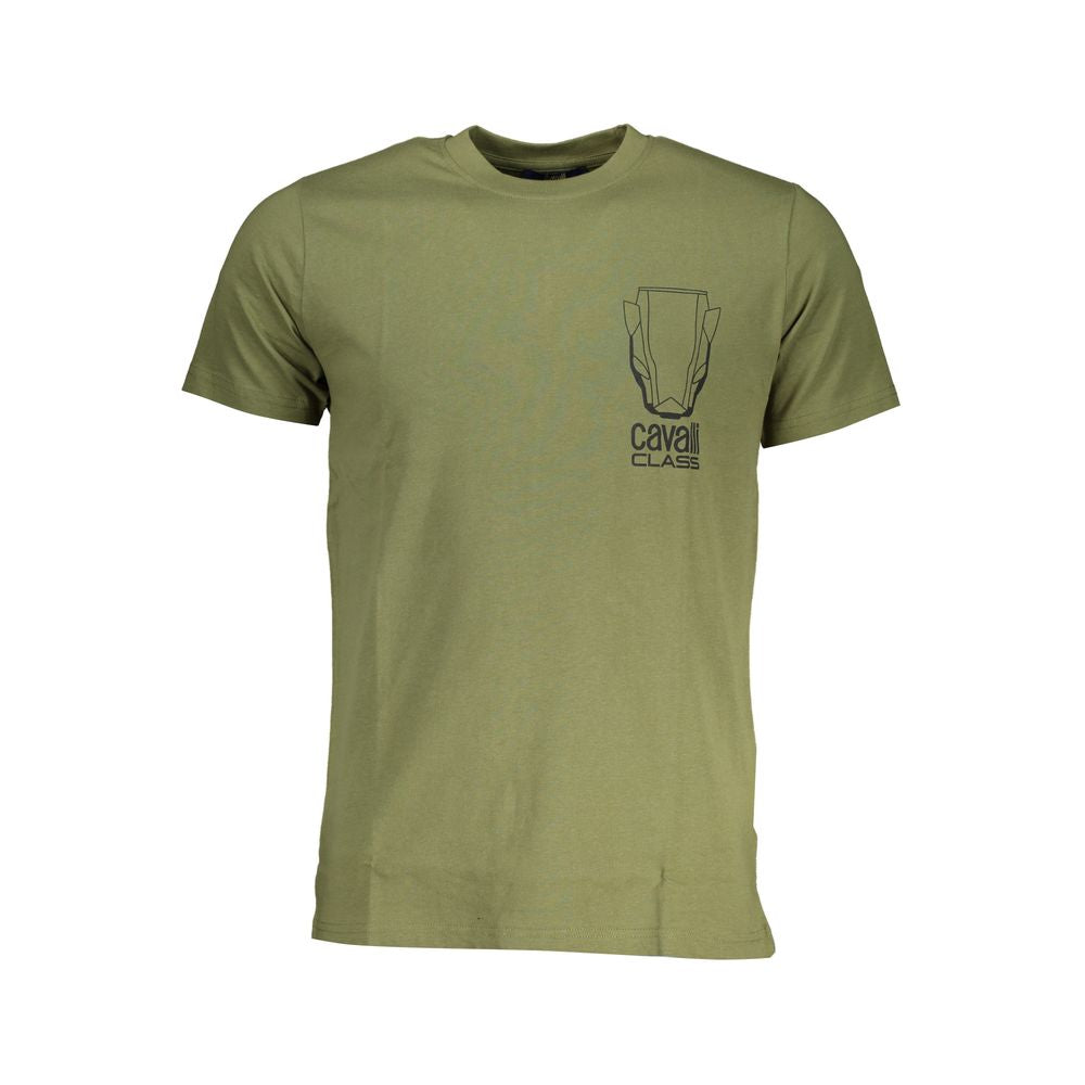 Grünes Baumwoll-T-Shirt der Cavalli Class