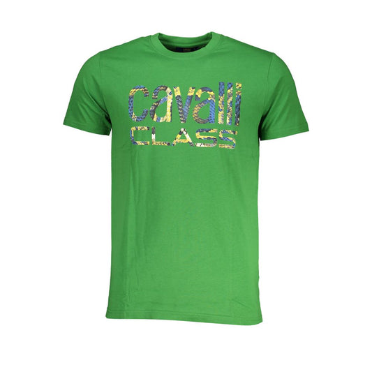 Grünes Baumwoll-T-Shirt der Cavalli Class