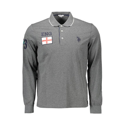 US POLO ASSN. Graues Poloshirt aus Baumwolle für Herren
