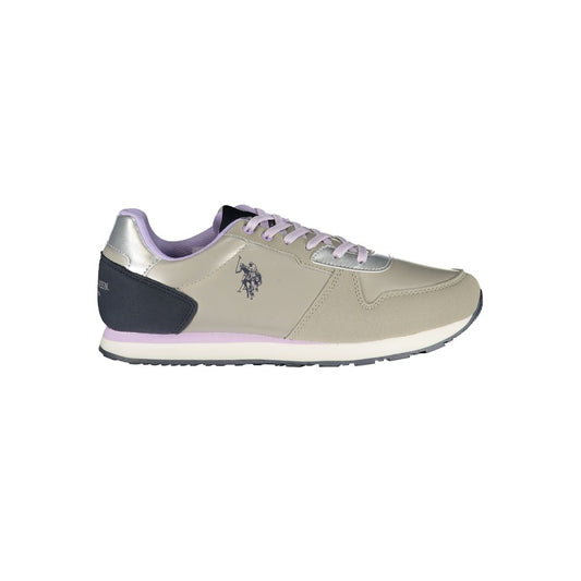 US POLO ASSN. Silberfarbener Polyester-Sneaker für Damen