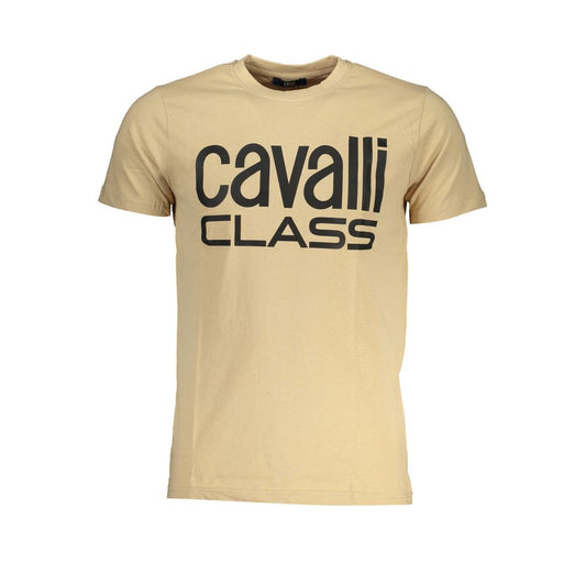Beiges Baumwoll-T-Shirt der Cavalli-Klasse