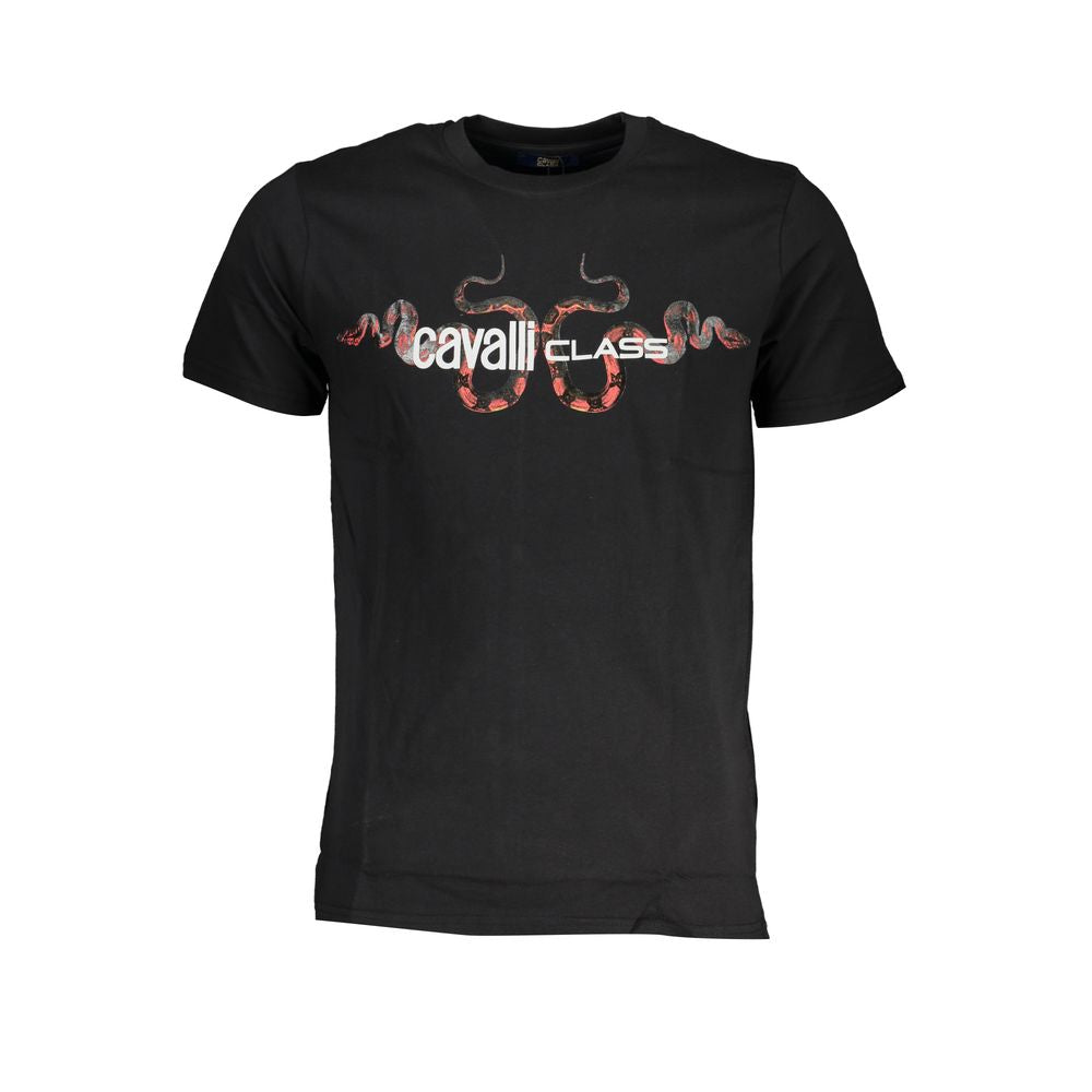 Schwarzes Baumwoll-T-Shirt der Cavalli Class