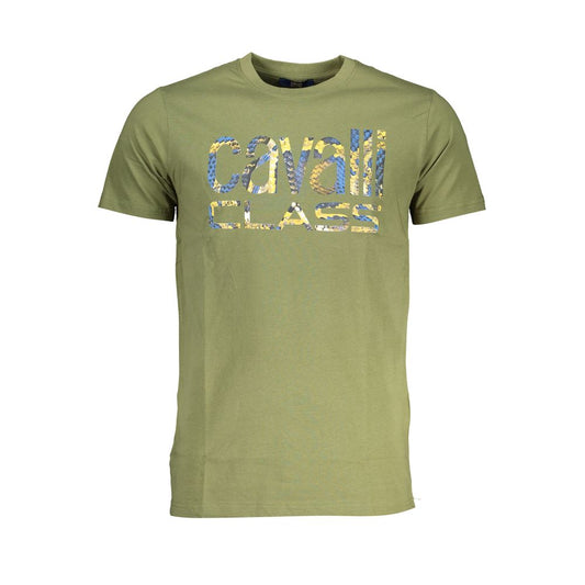 Grünes Baumwoll-T-Shirt der Cavalli Class