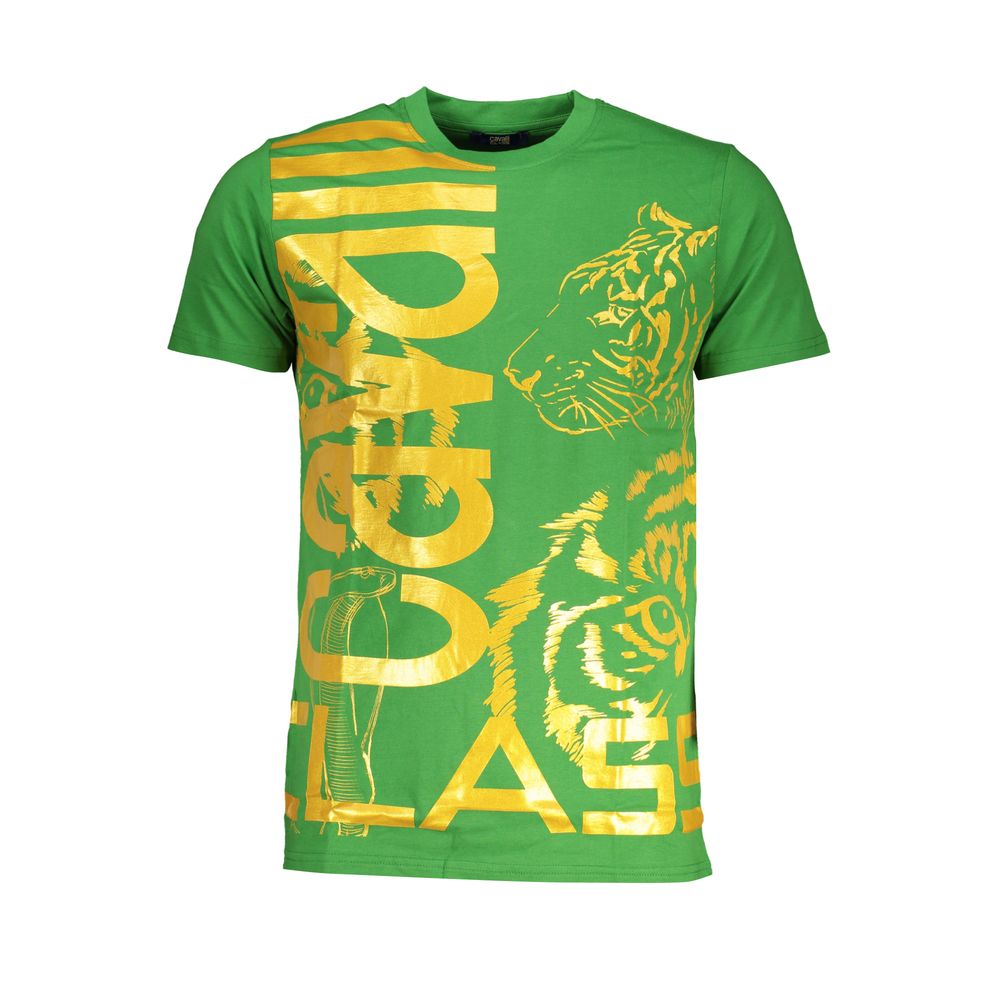 Grünes Baumwoll-T-Shirt der Cavalli Class