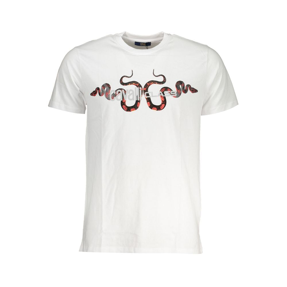 Weißes Baumwoll-T-Shirt der Cavalli Class